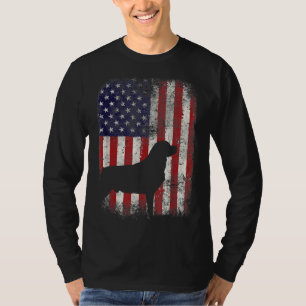 Rottweiler American Flag Usa Patriotic Dog T-Shirt
