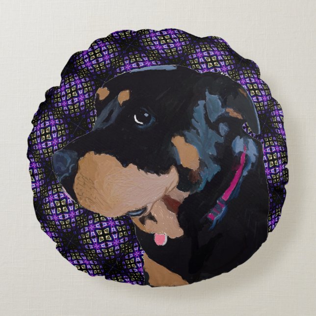 Rottweiler, An Animal Friend Forever Round Cushion (Front)
