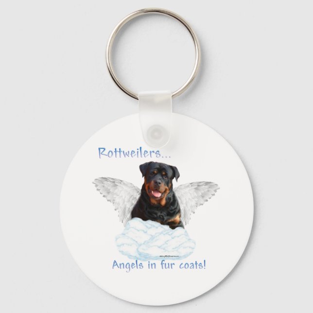 Rottweiler Angel Keychain (Front)