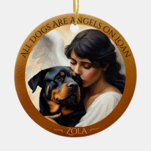 Rottweiler Angel Personalised Memorial Ceramic Ornament