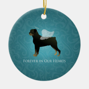 Rottweiler Angel - Pet Memorial Design Ceramic Ornament
