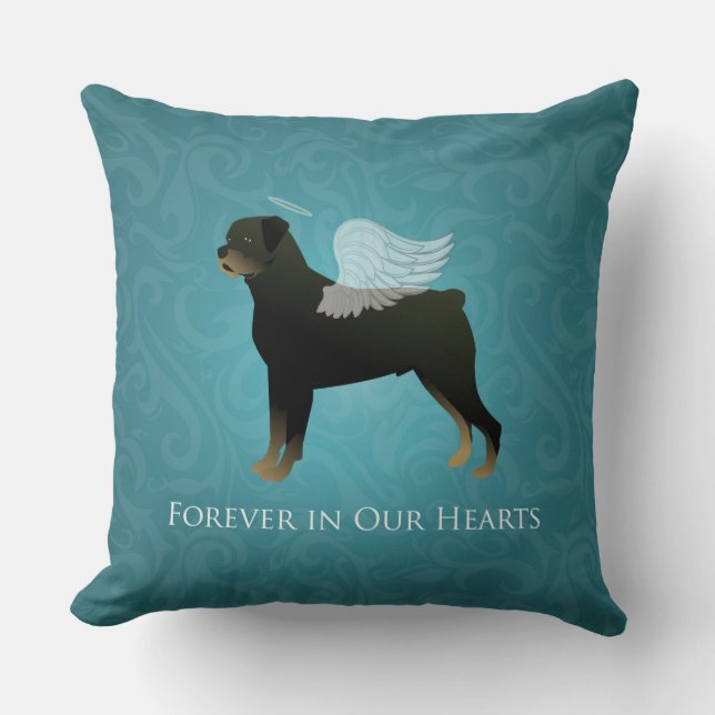 Rottweiler Angel - Pet Memorial Design Cushion (Front)