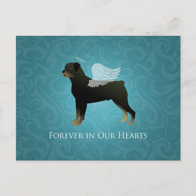 Rottweiler Angel - Pet Memorial Design Postcard (Front)