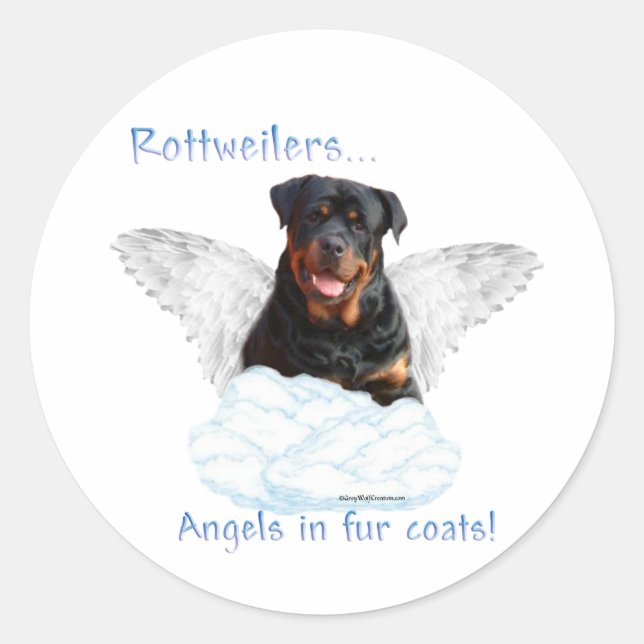Rottweiler Angel Sticker (Front)