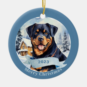 Rottweiler Art Dog Pet Ceramic Ornament