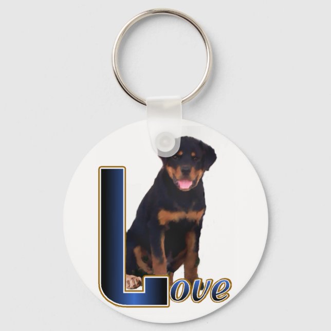 Rottweiler Art Gifts Key Ring (Front)