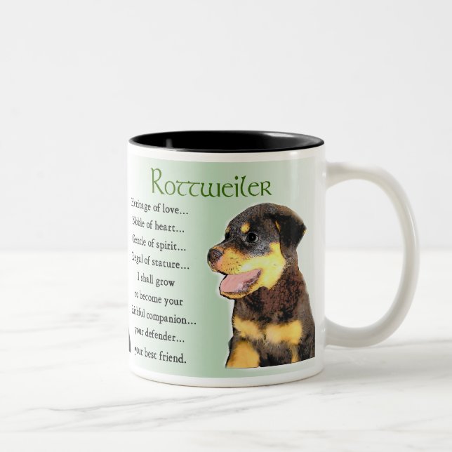 Rottweiler Art Gifts Two-Tone Coffee Mug (Right)