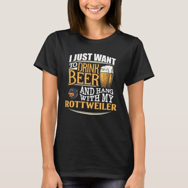 Rottweiler Beer T-Shirt (Front)