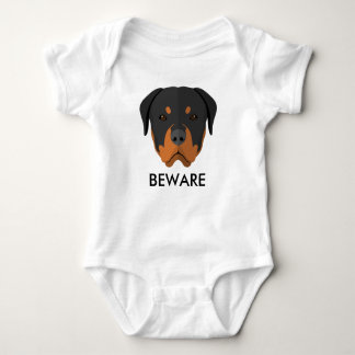 Rottweiler Beware Baby Bodysuit