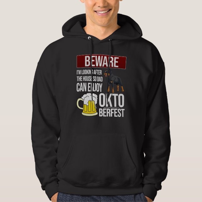Rottweiler Beware I M Looking After The House So D Hoodie (Front)