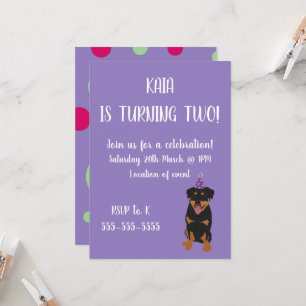 Rottweiler Birthday  Invitation