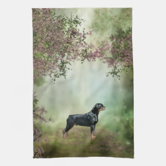 Rottweiler Blossom Kitchen Towel