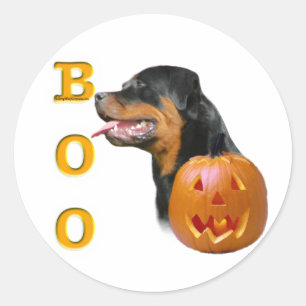 Rottweiler Boo Classic Round Sticker