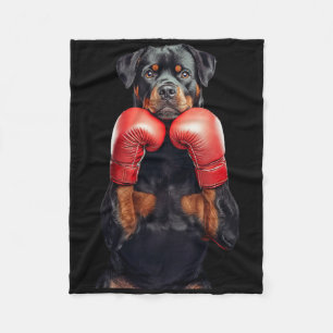 Rottweiler Boxing Fleece Blanket