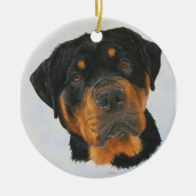 Rottweiler Ceramic Ornament (Front)