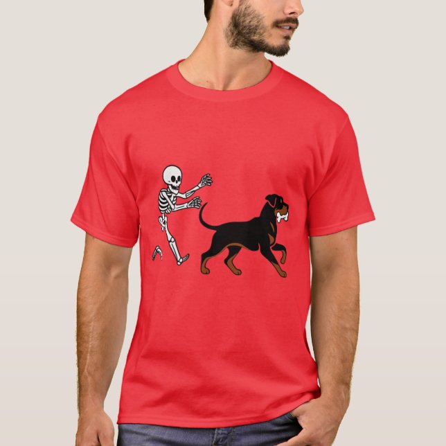 Rottweiler Chase the bone T-Shirt (Front)