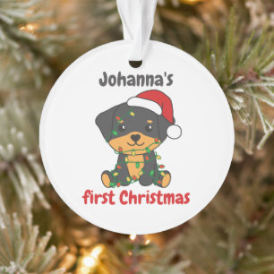 Rottweiler Christmas Babys first Christmas Dog Ornament