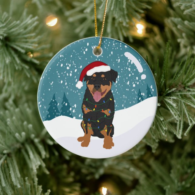 Rottweiler Christmas  Ceramic Ornament (Tree)