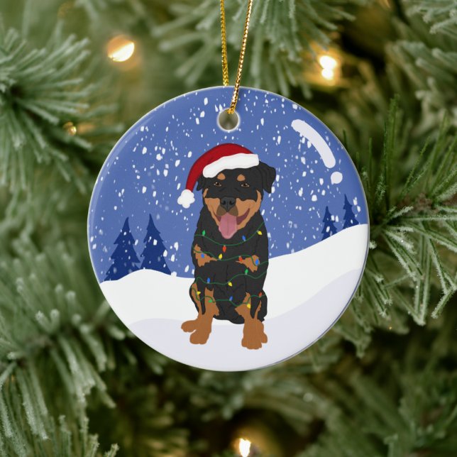 Rottweiler Christmas  Ceramic Ornament (Tree)