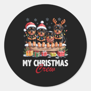 Rottweiler Christmas Crew Funny Dog Lovers Holiday Classic Round Sticker