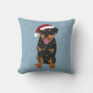 Rottweiler Christmas Cushion