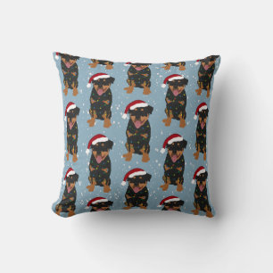 Rottweiler Christmas Cushion