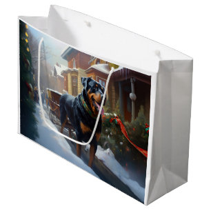 Rottweiler Christmas Festive Season Large Gift Bag