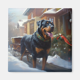 Rottweiler Christmas Festive Season Magnet