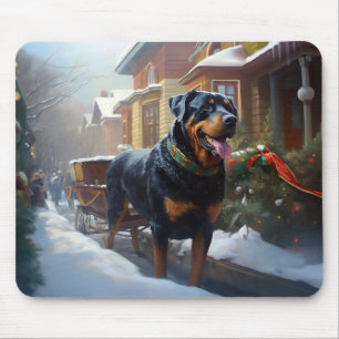 Rottweiler Christmas Festive Season Mouse Pad