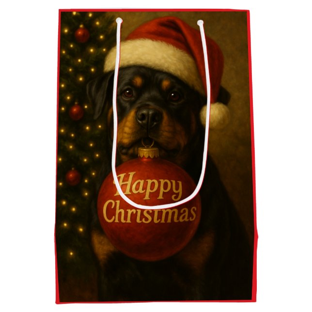 Rottweiler Christmas gift bag  (Back)