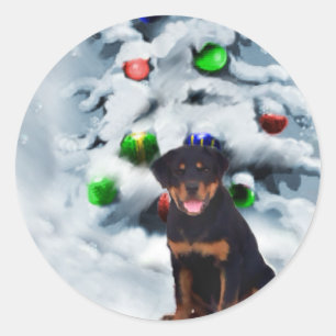 Rottweiler Christmas Gifts Classic Round Sticker