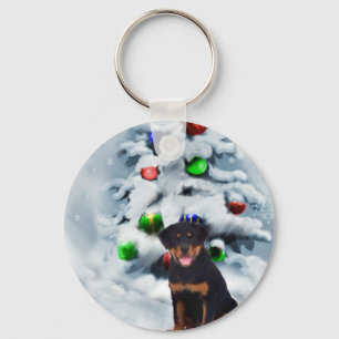Rottweiler Christmas Gifts Key Ring