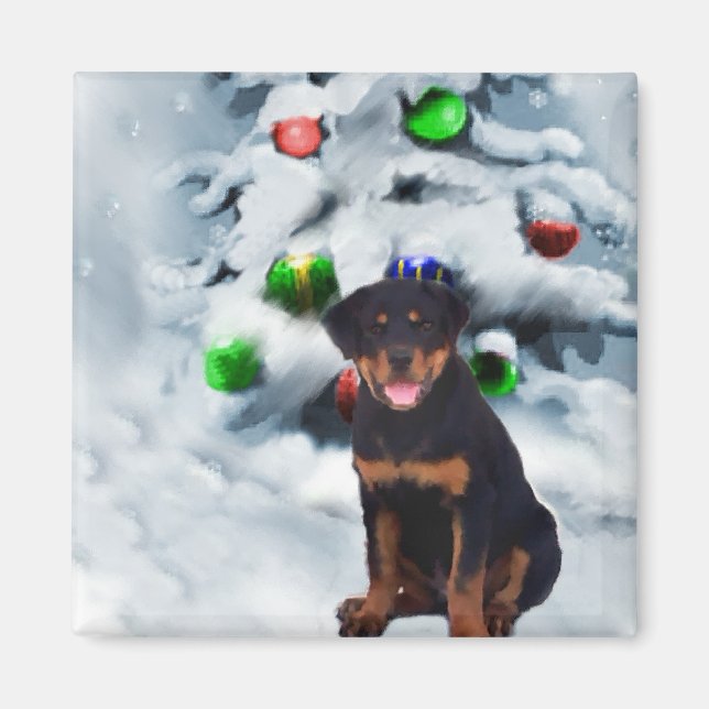 Rottweiler Christmas Gifts Magnet (Front)