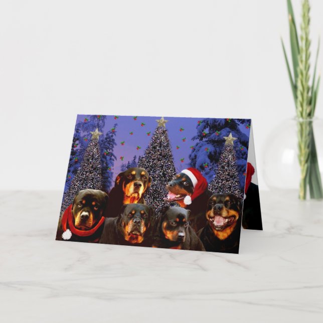 Rottweiler Christmas Holiday Card (Front)