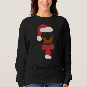 Rottweiler Christmas Illustration Dog With Santa H Sweatshirt