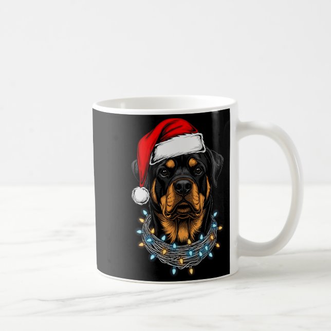 Rottweiler Christmas Lights Santa Xmas Dog Lover  Coffee Mug (Right)