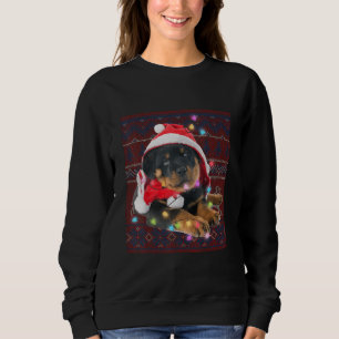 Rottweiler Christmas Lights Ugly Sweater Dog Lover