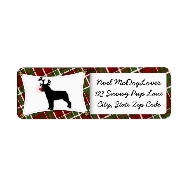 Rottweiler Christmas Return Address Label (Front)