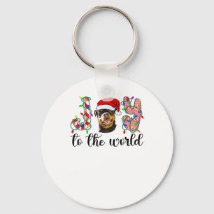 Rottweiler Christmas Rottie Xmas Party Rottweiler Key Ring