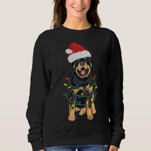 Rottweiler Christmas Rottweiler In Santa Hat And L Sweatshirt