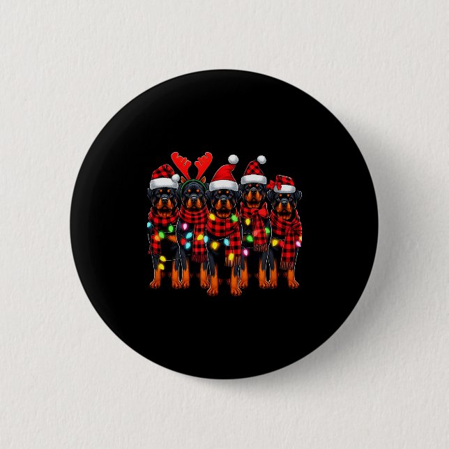 Rottweiler Christmas Rottweilers Xmas Rottweiler L 6 Cm Round Badge (Front)