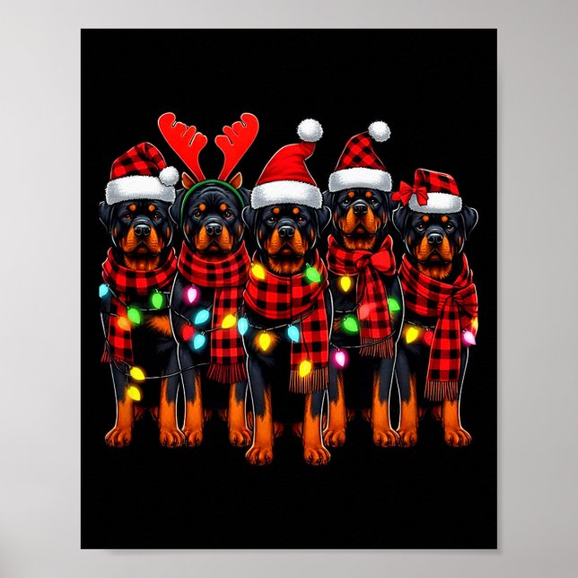 Rottweiler Christmas Rottweilers Xmas Rottweiler L Poster (Front)