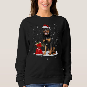 Rottweiler Christmas  Santa Hat Animal Sweatshirt