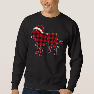 Rottweiler Christmas Santa Hat Red Plaid Buffalo P Sweatshirt