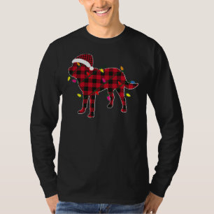 Rottweiler Christmas Santa Hat Red Plaid Buffalo P T-Shirt