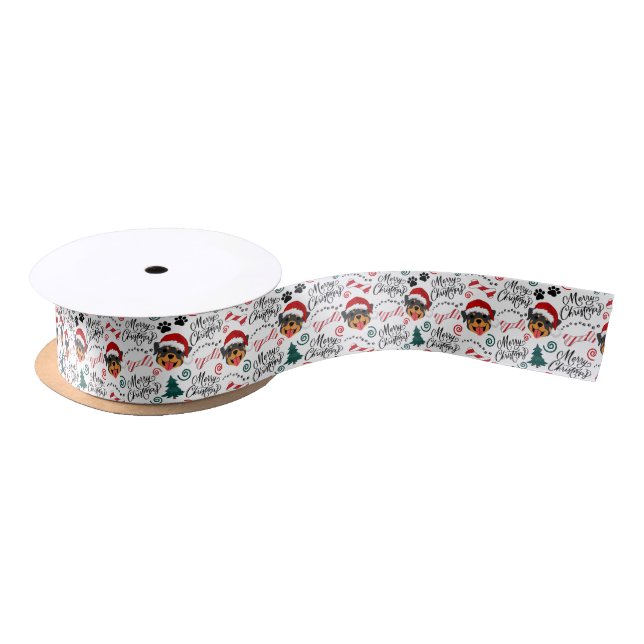 Rottweiler Christmas Satin Ribbon (Spool)
