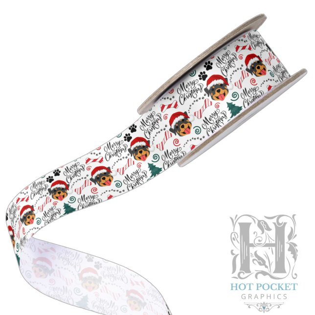 Rottweiler Christmas Satin Ribbon (Creator Uploaded)