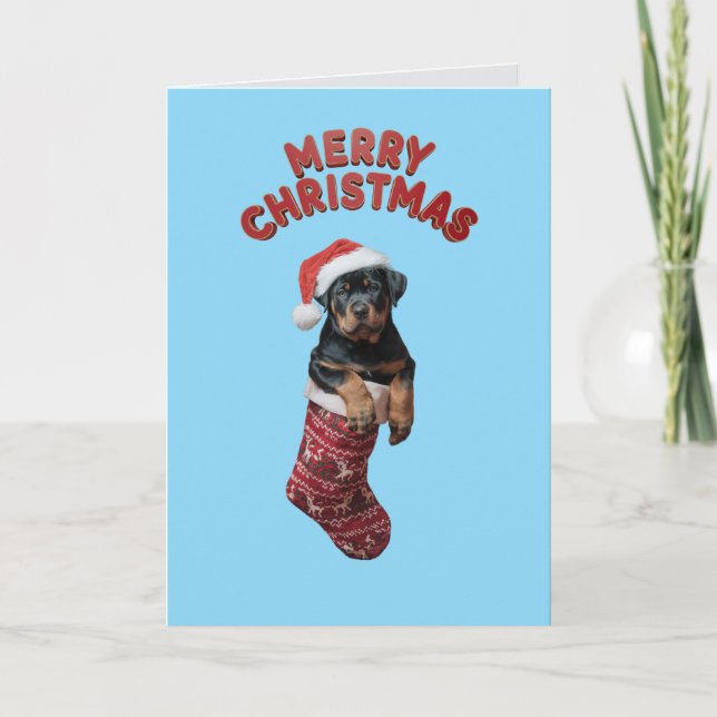 Rottweiler Christmas Stocking. Card (Front)