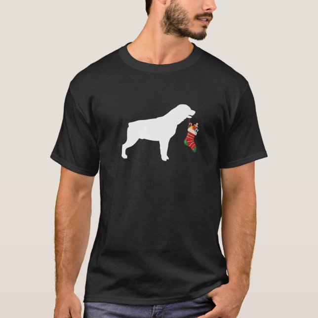 Rottweiler Christmas Stocking Stuffer Dog T-Shirt (Front)