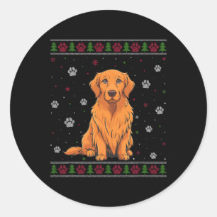 Rottweiler Christmas Sweater Xmas Pet Animal Dog L Classic Round Sticker